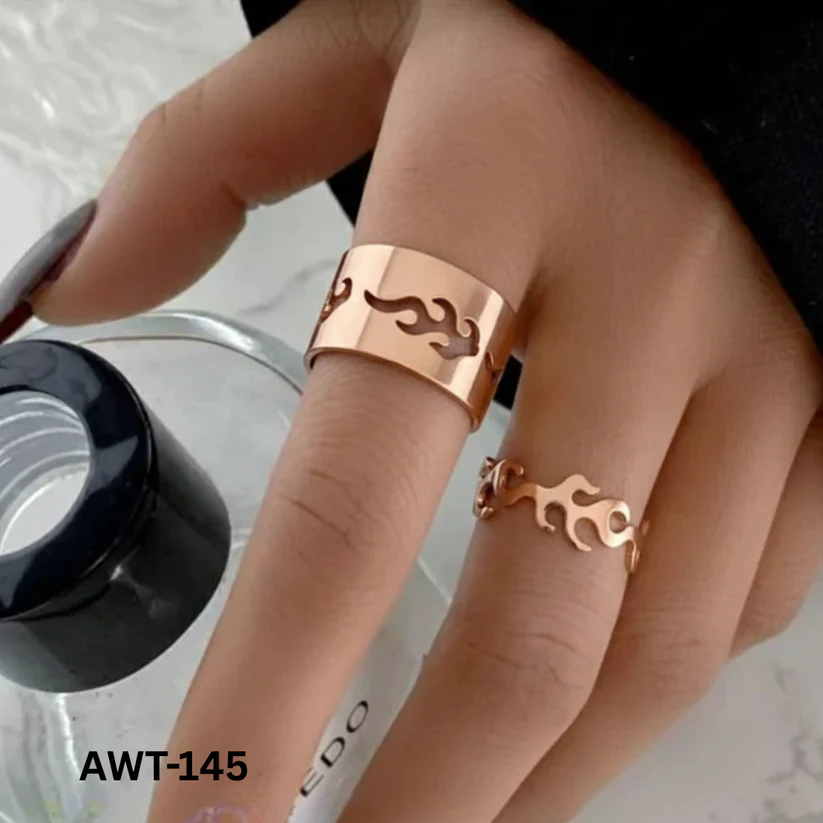 AWT-145 Fire Couple Rings Matching Design Stylish Look And Comfortable Wear For Couples