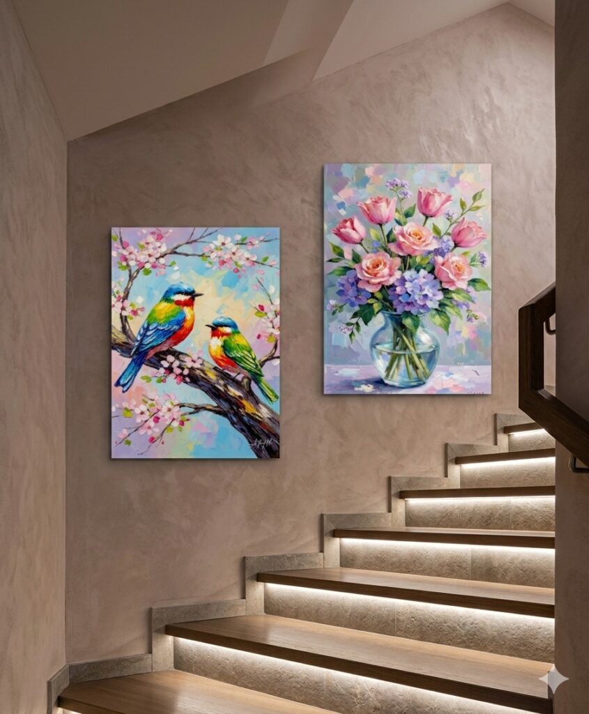 2Pcs Birds Wall Frame | Decorative 8x11 Inch Frames For Home & Office | Double Tape Included