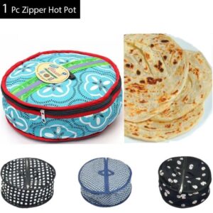 Roti Zipper Bag – Reusable, Airtight And Insulated Storage Bag For Keeping Chapati Fresh And Warm (Random Design)