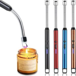 Rechargeable Arc Light Metal | Kitchen USB Arc Lighter With Hanging Hook | Metal Rechargeable Light