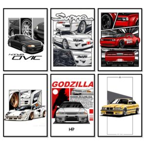 Racing Cars JDM Honda Civic Lamborgini Supra wall posters wall decorations for any room