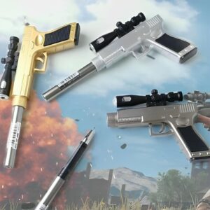 Cute Gun Shape LED Gel Pen | Black Refill | Fun Stationery for School & Office Supplies (Random Colour)