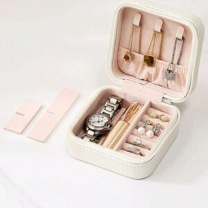 QSJ-178 Mini Jewelry Organizer – Compact Storage Box, Elegant and Practical Accessory for Women- RANDOM COLOUR