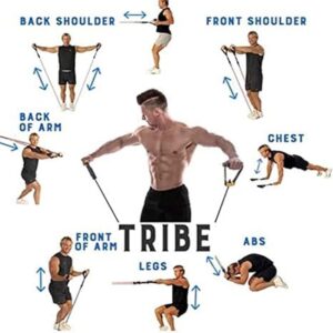 11 Piece Power Resistance Band Set Strength Training Yoga Sports Fitness Band Equipment for Men and Women