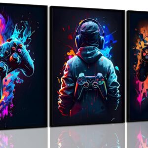 3Pcs Cool Gaming Wall Art Retro Video Game sticky phototiles wall frames