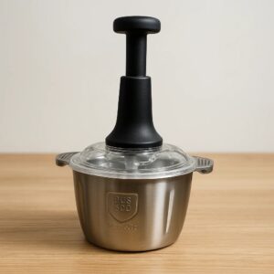 Assorted Stainless Steel Manual Food Chopper 2L – Multi Purpose Vegetable Fruit And Nut Cutter With Hand Push Blades