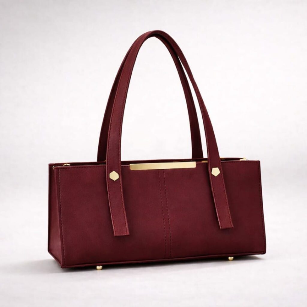 Grace Line Structured PU Leather Tote Bag for Women | Stylish Shoulder Handbag for Office, Casual & Everyday Use