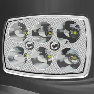 XBT-06 LED Fog Light High Motorcycle Square Headlight with Blue Mini Light for CD70 & 125cc Bikes