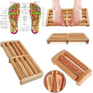 Traditional Wooden And Plastic Sticks Roller Foot Massager Durable Natural Wood Design For Relaxation Stress Relief And Improved Blood Circulation