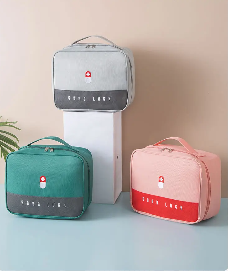Empty Medicine Pills Storage Box Organizer | First Aid Kit Medicine Bag Portable Waterproof Outdoor Travel (Random color)