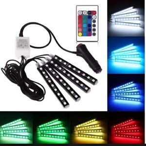Interior light (with remote) 12 led RGB LIGHT strip Without button for bike/car/jeeb and all vehicles  (With Box Packing)