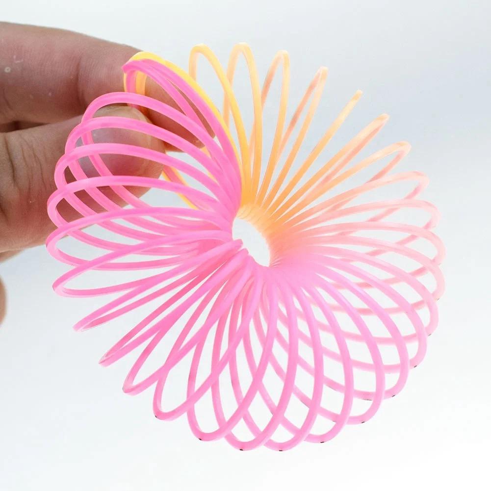 12Pcs Rainbow Smile Magic Springs Circle Toys for Children Birthday Party Favors Giveaway Gifts