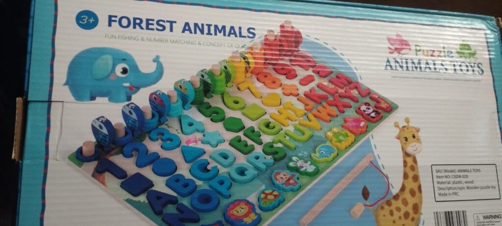 6 in1 Wooden Educational Puzzle & Sorting Board Toy For Kids
