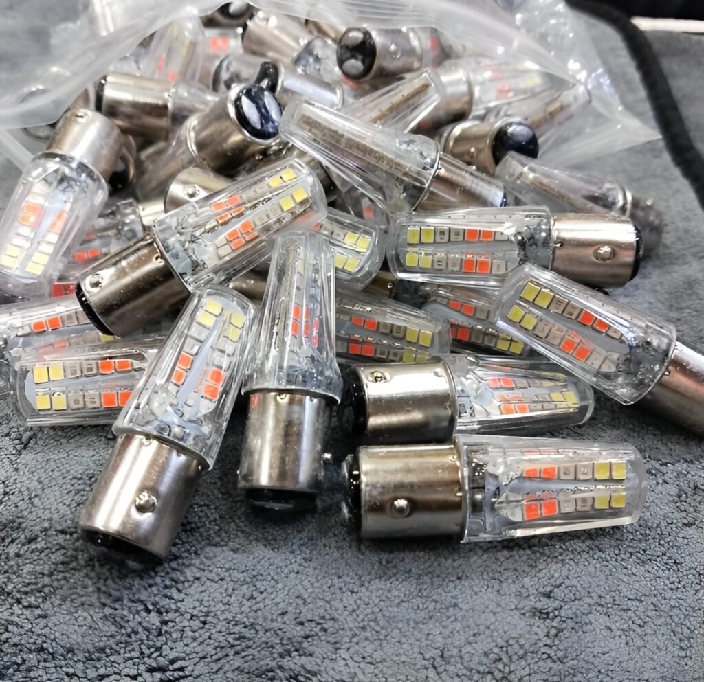 LED Backlight Bulb 6 Functions, 4 Colors - Perfect for Bikes, CD 70, CG125, Cars, and Jeeps