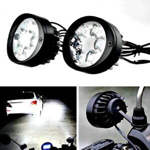 2 led plus button LED Headlight & Button Assist Lamp For Motorcycle Motorbike Bike Universal CD70 CG 125 & All