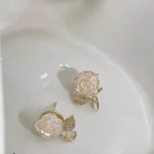 Flower Leaf Korean Zircon Earings For Women Girls Design Earring Jewelry