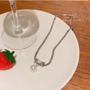 Elegant Korean Know Shape Pearl Pendent |   Knot Pearl Necklace Party Jewelry Gifts Accessories for Women