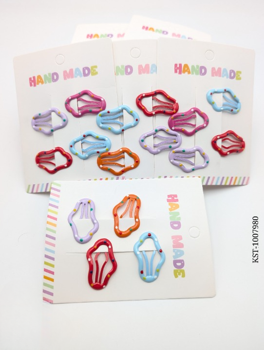 4-Piece Multicolor Hair Clip Card - Kids Accessories - Hair Pin