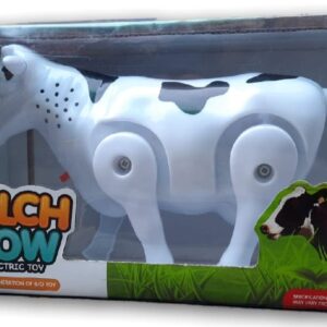 Funny Walking Musical Milch Cow Toy for Kids â Black & White Electric Animal with Lights, Sound & Moving Tail