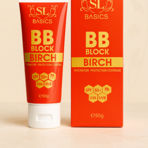 SL Basics BB Block SPF 50+ Tinted Sunscreen – Hydrating & Protective BB Cream with Vitamin E & Lotus Extract (50ml)