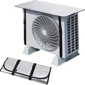 Air Conditioner Outdoor Unit Cover Heat Insulation Waterproof - Universal Size For 1 & 1.5 Ton - With Clip (Multi Color Random Design)