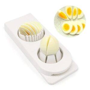 2-in-1 Egg Cutter & Slicer – Boiled Egg Slicing Machine with Stainless Steel Cutting Wires, Kitchen Cooking Tool | Random Color