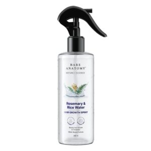 Bare Anatomy Rosemary Water Spray for Hair Growth & Thickness with Rice Water – 200ml