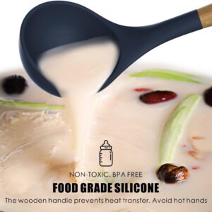12-Piece Silicone Kitchen Utensil Set with Wooden Handles