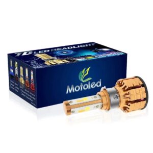 M3 LED Motorbike Headlight Bulb with Cooling Fan – 55W 3-Color Flash (White/Yellow/High Beam) Waterproof Universal Fit
