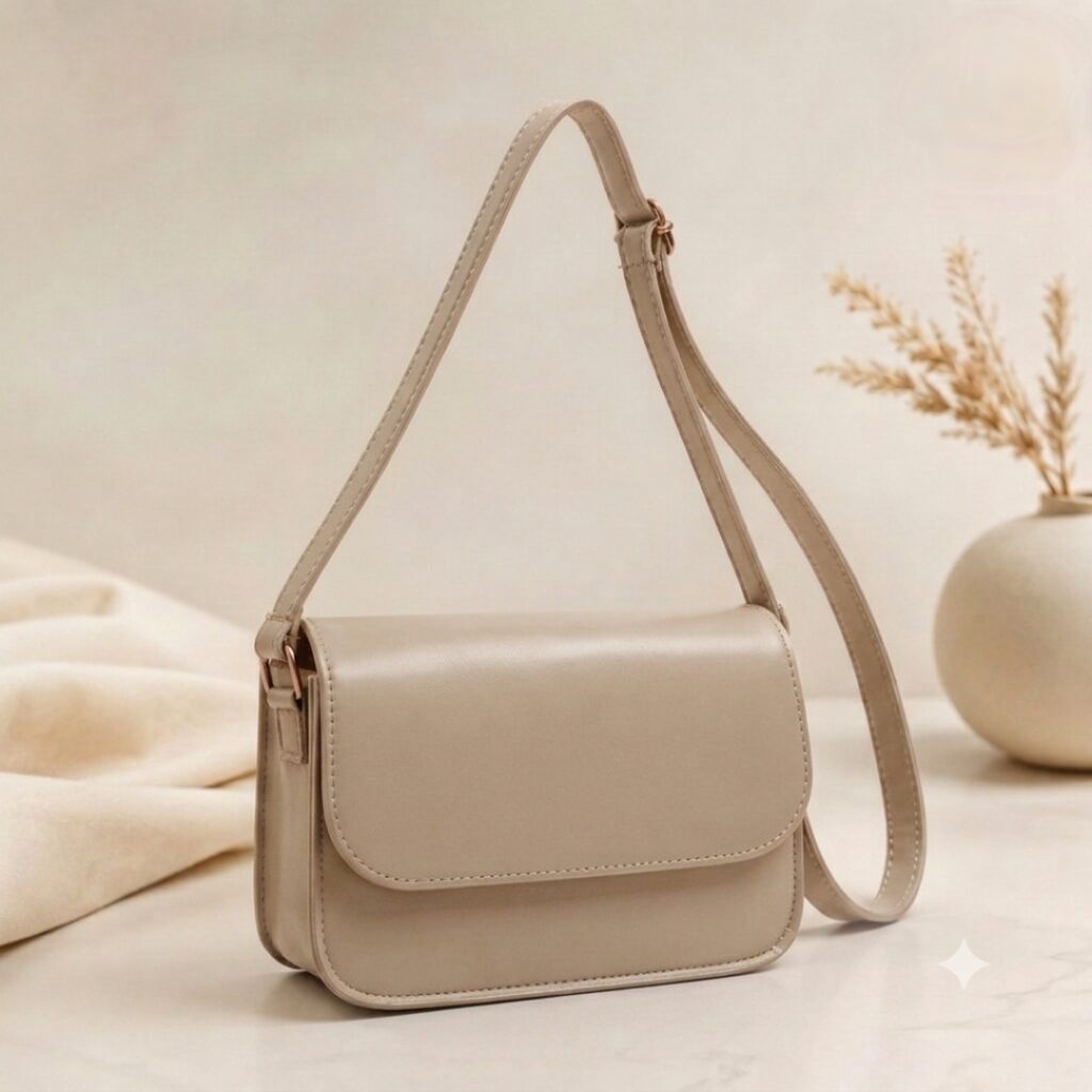 Classic Flap Crossbody Shoulder Bag for Women – Premium Leather Look Handbag with Adjustable Strap & Gold Lock Closure