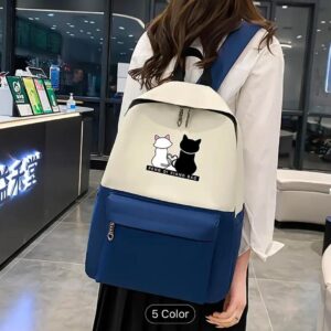 Cute Cat Print 4-in-1 School Bag Set for Girls – Backpack, Handbag, Crossbody Pouch, Pencil Case & Lunch Bag Stylish Combo