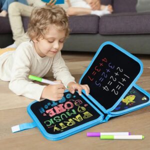 Erasable & Reusable Doodle Magic Blackboard Book with 3 Color Markers – Kids Drawing & Learning Activity Book (Random Color)