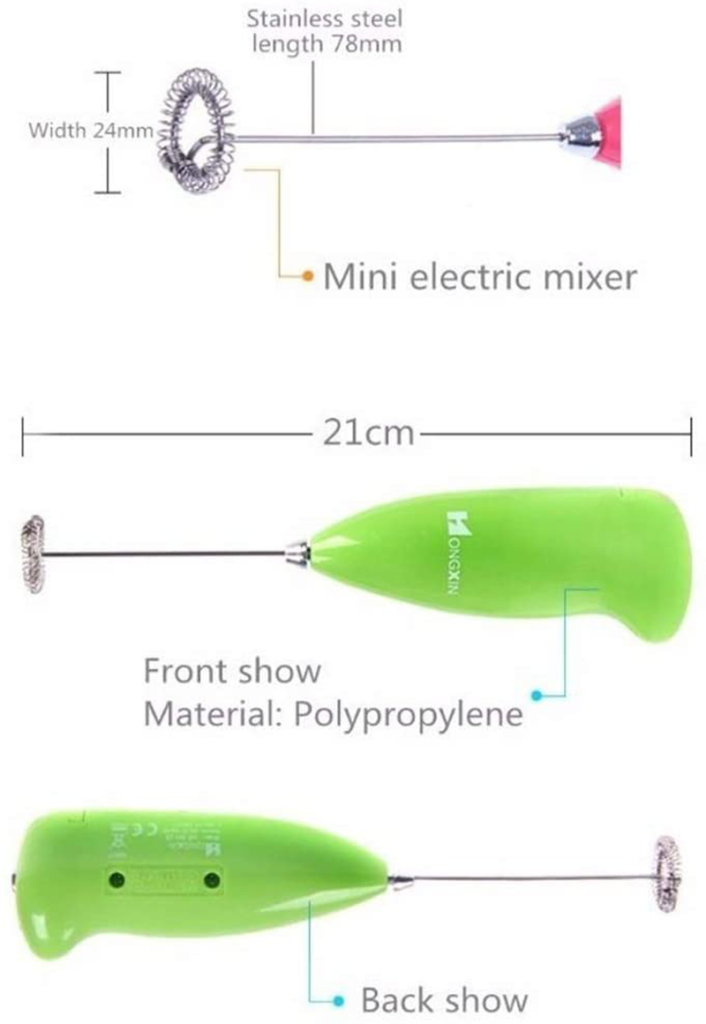 Electric Egg Beater Milk Drink Coffee Whisk Mixer Foamer Mini Handle Stirrer Practical Cooking Tool Kitchen Mini Whisk(random color)
